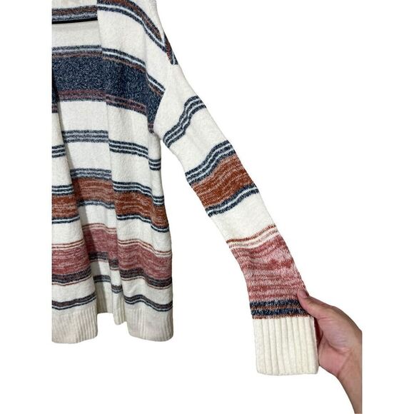 Loft Womens Open Front Long Cardigan Multicolor Stripe Pockets Size S‎ Soft Cozy - Picture 4 of 11